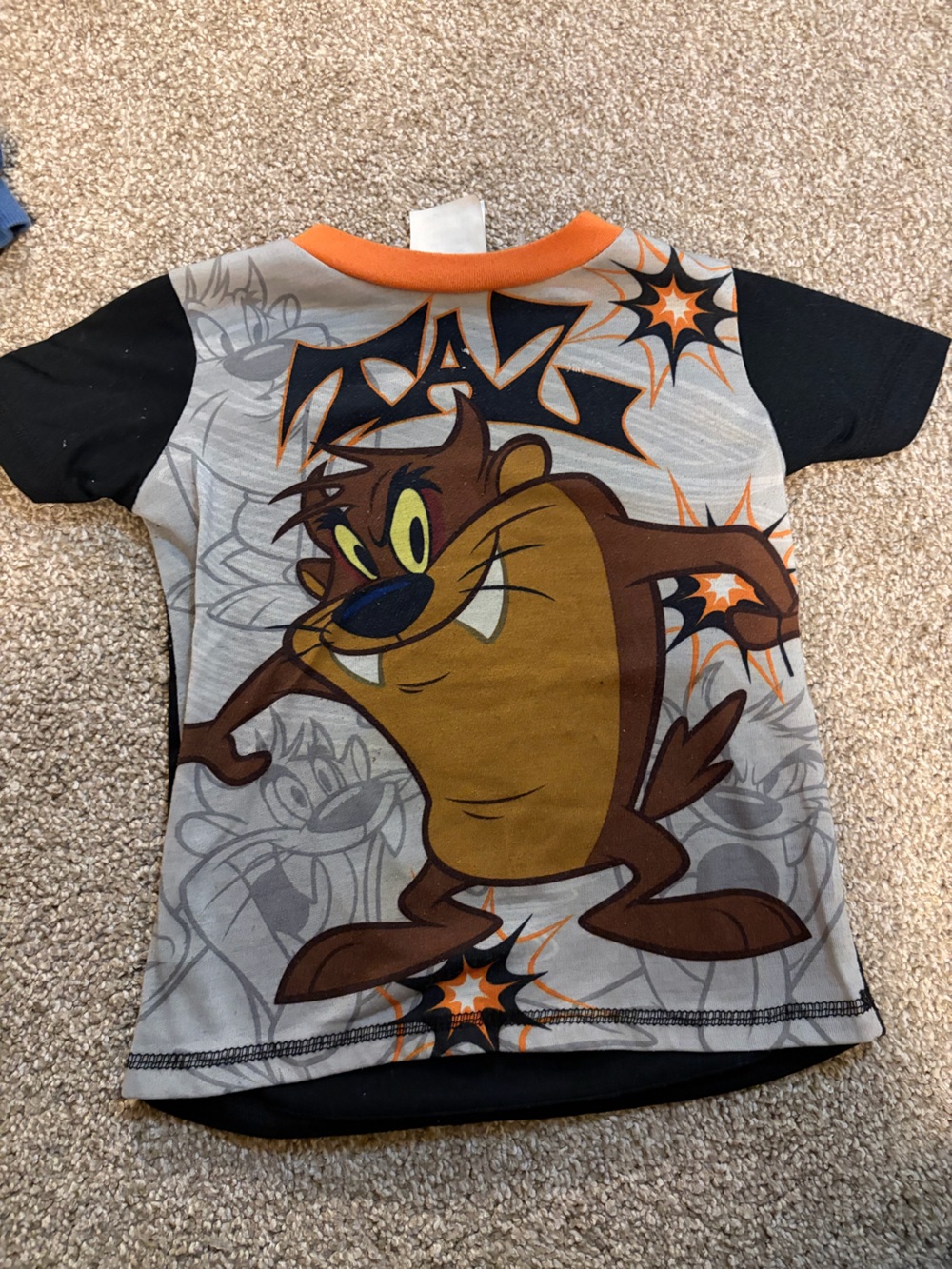 Looney Tunes Taz Short Sleeve Tee - Orange/Black